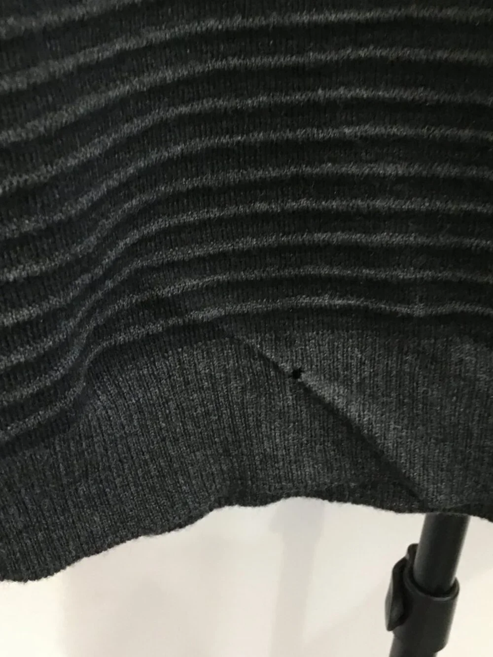 THE TERRITORY AHEAD Dark Gray/Black Striped 100% Merino Wool Knit Sweater